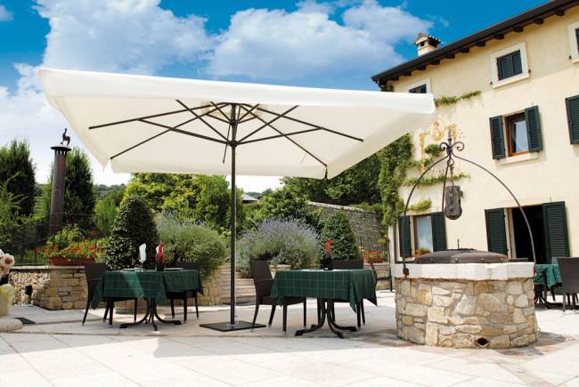 Зонт профессиональный телескопический 4х4 м Leonardo Telescopic антрацит, слоновая кость 4000х4000 мм