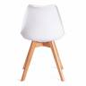 Стул TULIP (mod. 73-1) дерево/пластик/экокожа, 47,5x55x80 см, Белый (White) (Комплект из 4 шт.) Белый (White) дерево/пластик/экокожа