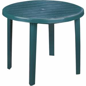 Стол пластиковый круглый темно-зеленый