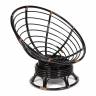 Кресло-качалка PAPASAN/ПАПАСАН w 23/01 B /с подушкой/ 115х78х104 см, Antique brown (античный черно-коричневый), флок Олива, 23