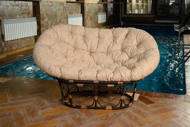 Диван для отдыха из искусственного ротанга Mamasan  (Орех)