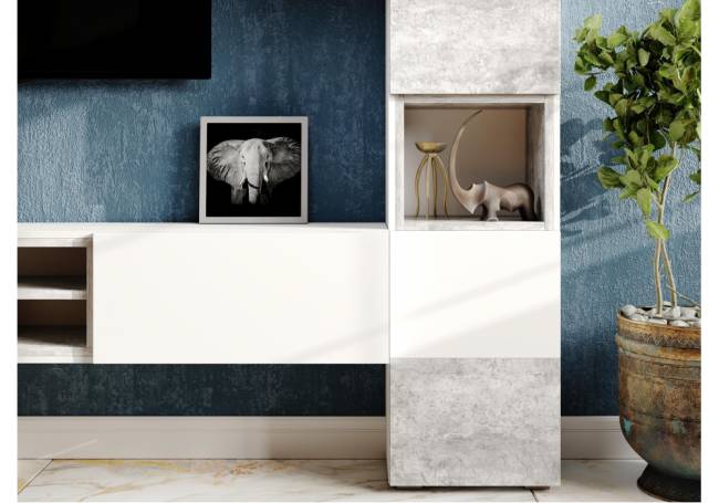 Лонгфорд белый / бетон светлый