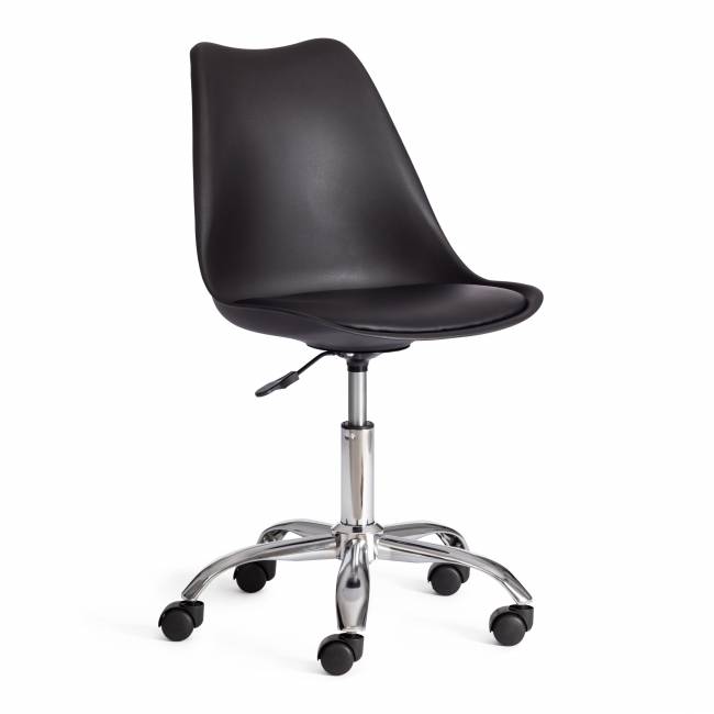 Офисное кресло TULIP (mod.106-1) / 1 шт. в упаковке металл/пластик/PU, 58 x 47 x 97см, Black (черный) / Chrome (хром) Black (черный) / Chrome (хром) металл/пластик/PU