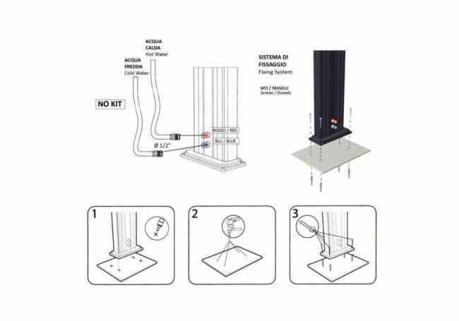 Душ уличный Dada D 325 антрацит 140х340х2260 мм Душ уличный Dada D 325 антрацит 140х340х2260 мм