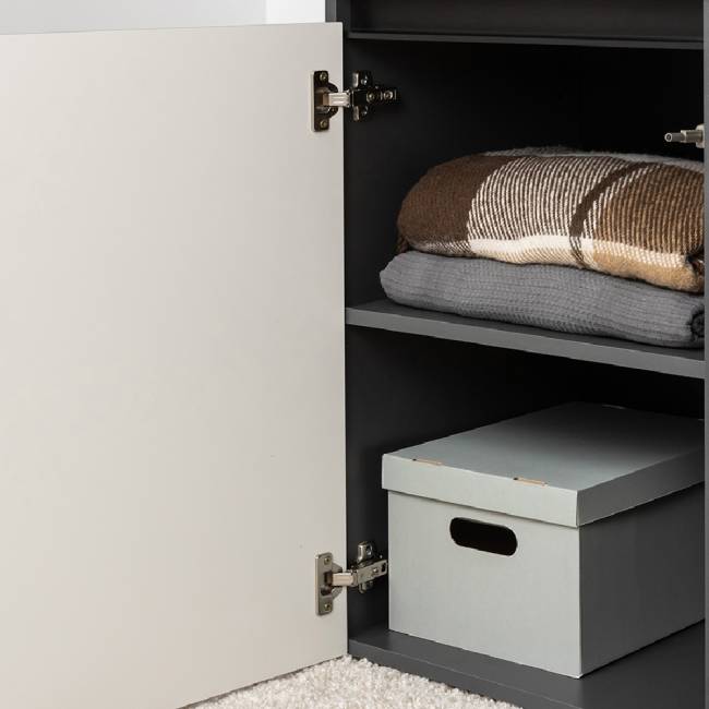 Горка в гостиную Сидней цвет антрацит/МДФ веллюто капучино Горка в гостиную Сидней цвет антрацит/МДФ веллюто капучино