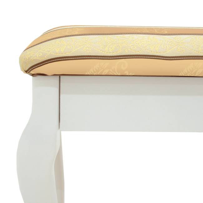 Банкетка Ретро с ящиком белый, ткань полоса бежевый Банкетка Ретро с ящиком белый, ткань полоса бежевый
