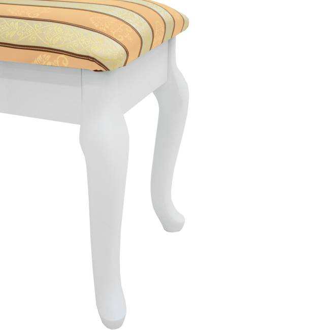Банкетка Ретро с ящиком белый, ткань полоса бежевый Банкетка Ретро с ящиком белый, ткань полоса бежевый