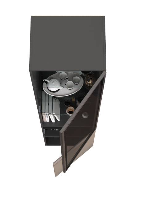 Шкаф-витрина Сидней 13.201 цвет антрацит/МДФ веллюто капучино Шкаф-витрина Сидней 13.201 цвет антрацит/МДФ веллюто капучино