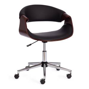 Кресло BEND орех, кож/зам черный черный Кресло BEND орех, кож/зам черный черный