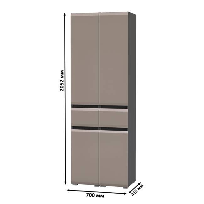 Два пенала с выдвижным ящиком Сидней цвет антрацит/МДФ веллюто капучино Два пенала с выдвижным ящиком Сидней цвет антрацит/МДФ веллюто капучино