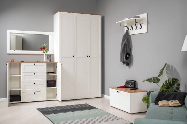 Комод Остин 16.221 цвет белый шагрень/дуб крафт золотой Комод Остин 16.221 цвет белый шагрень/дуб крафт золотой