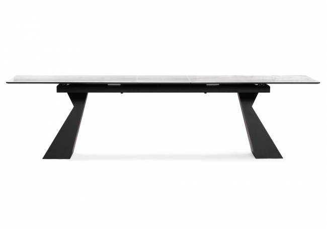 Денхольм 240(290)х100х75 белый мрамор / черный