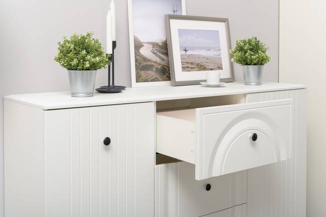 Комод Валенсия 13.309 с тумбой прикроватной цвет белый шагрень Комод Валенсия 13.309 с тумбой прикроватной цвет белый шагрень