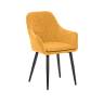 Стул с подлокотниками Leset Слим, каркас Черный, велюр Горчица Горчица Черный