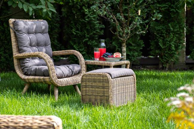 "Толедо" пуф плетеный, цвет соломенный