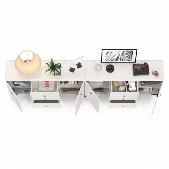 Два Комода Валенсия можно использовать как ТВ-тумбу цвет белый шагрень Два Комода Валенсия можно использовать как ТВ-тумбу цвет белый шагрень