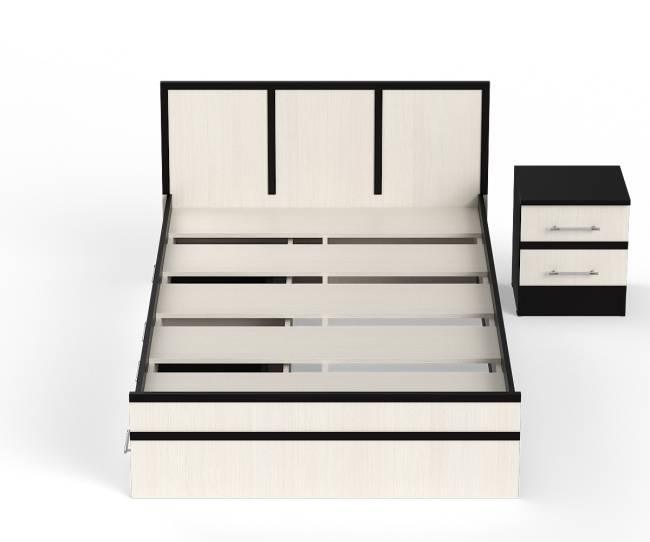 Кровать с ящиками 1200 с тумбой Сакура цвет венге/дуб лоредо Кровать с ящиками 1200 с тумбой Сакура цвет венге/дуб лоредо