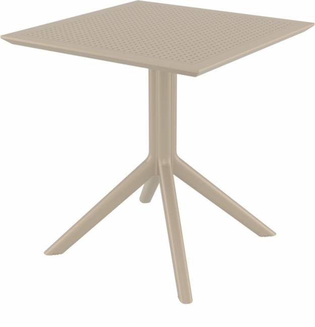 Стол пластиковый Sky Table 70 бежевый 700х700х740 мм