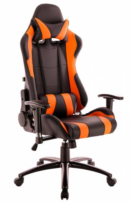Кресло Everprof Lotus S2 Экокожа Черный/Оранж