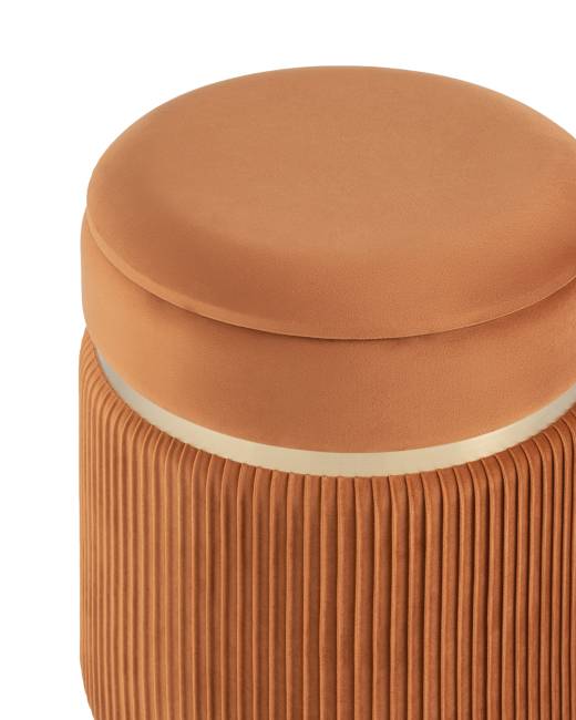 Пуф Миранда с ящиком велюр оранжевый