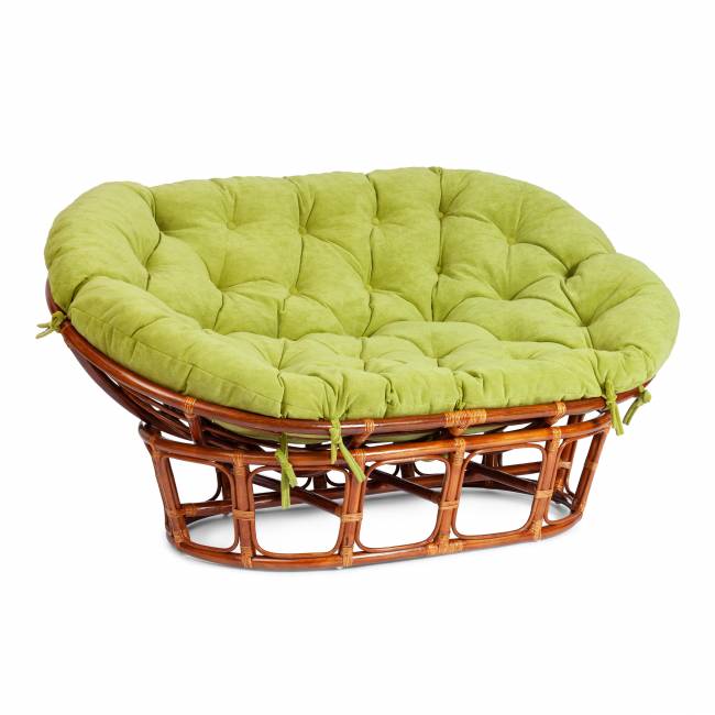 Диван MAMASAN/МАМАСАН 23/02 W /с подушкой/ подушка 182х119 см, 169х102х80 см, Cognac (коньяк), флок, олива, 23 Cognac (коньяк)