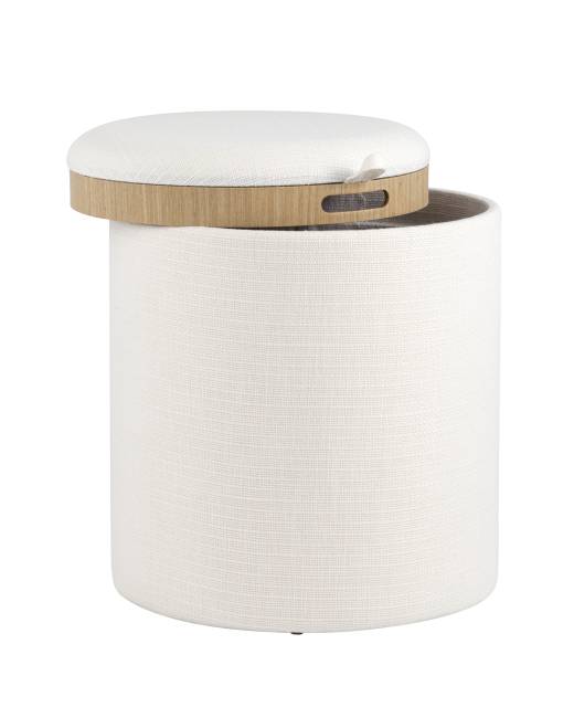 Пуф-столик с ящиком Хюгге S рогожка белый