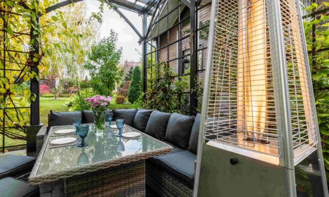 Уличный газовый обогреватель EVA из нержавеющей стали Уличный газовый обогреватель EVA из нержавеющей стали