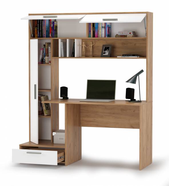 Стол письменный Лайт цвет дуб крафт золотой/белый премиум