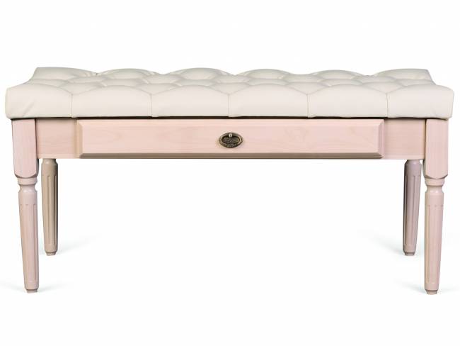 Банкетка Оливия экокожа молочный/белый ясень