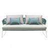 Диван плетеный с подушками Lisa Sofa Filo лен, ментоловый, лед 1700х820х750 мм