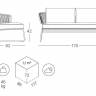 Диван плетеный с подушками Lisa Sofa Filo лен, ментоловый, лед 1700х820х750 мм
