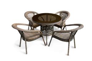 Комплект плетеной мебели МОККА FANO, темно-коричневый Комплект плетеной мебели МОККА FANO, темно-коричневый