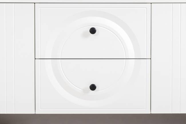 Два серванта и тумба под аппаратуру Валенсия цвет белый шагрень Два серванта и тумба под аппаратуру Валенсия цвет белый шагрень