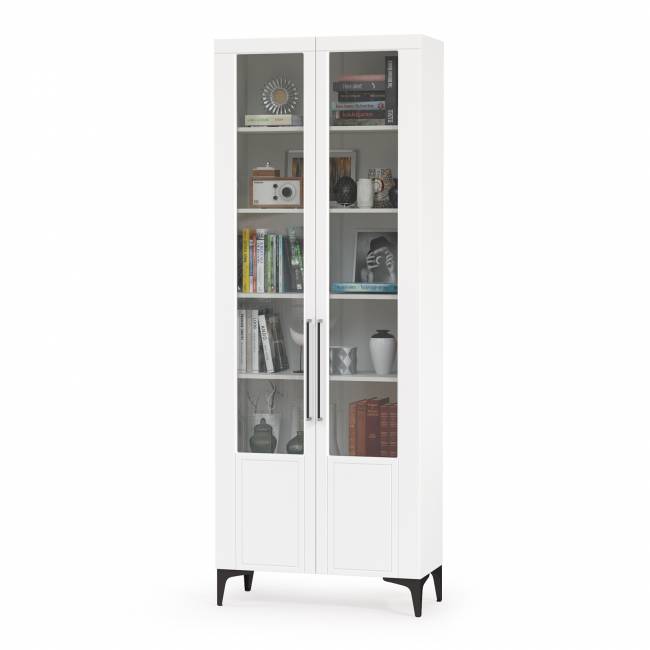 Два серванта и тумба под аппаратуру Валенсия цвет белый шагрень Два серванта и тумба под аппаратуру Валенсия цвет белый шагрень