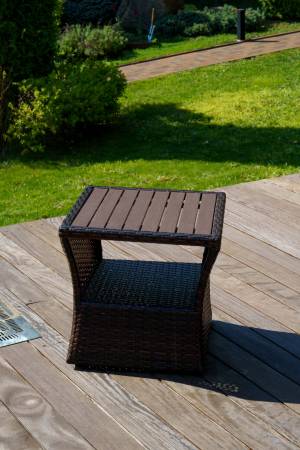 Столик из искусственного ротанга Бордо, коричневый Столик из искусственного ротанга Бордо, коричневый