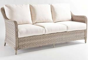 Диван 3-х местный "Кефалония" из искусственного ротанга, песочный, бежевый, молочный, белый