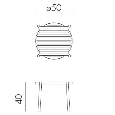 Столик пластиковый журнальный Doga агава Ø500х400 мм