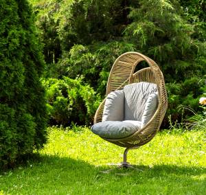 "Барселона" кресло-кокон из искусственного ротанга, цвет соломенный