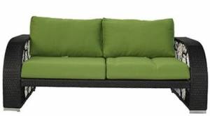 Диван 2-х местный "Вена" из искусственного ротанга, черный, белый, зеленый
